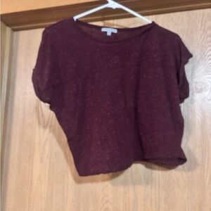 Charlotte Russe Red and Purple Dolman Sleeve Crop Top